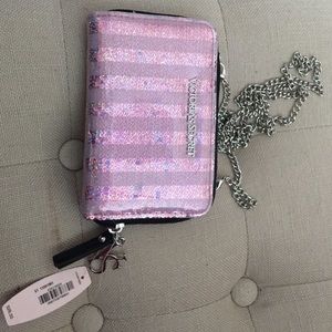 VICTORIA SECRET PHONE WALLET pink sequins