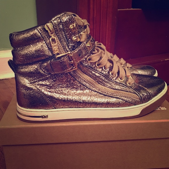 Michael Kors gold sneakers