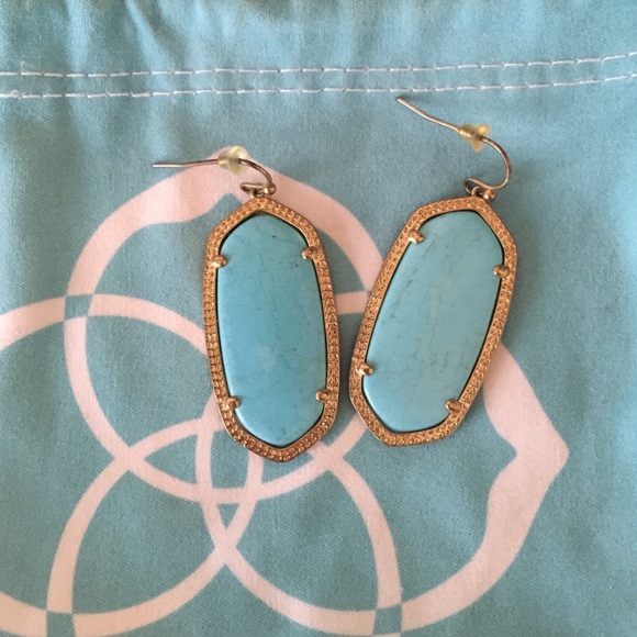 KENDRA SCOTT GOLD AND TURQUOISE EARRINGS ❌SOLD❌