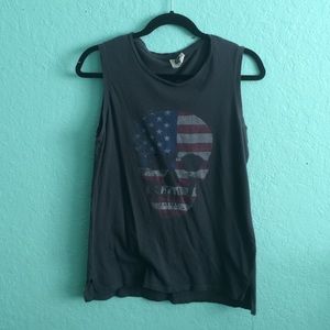 American Flag Skull Tank
