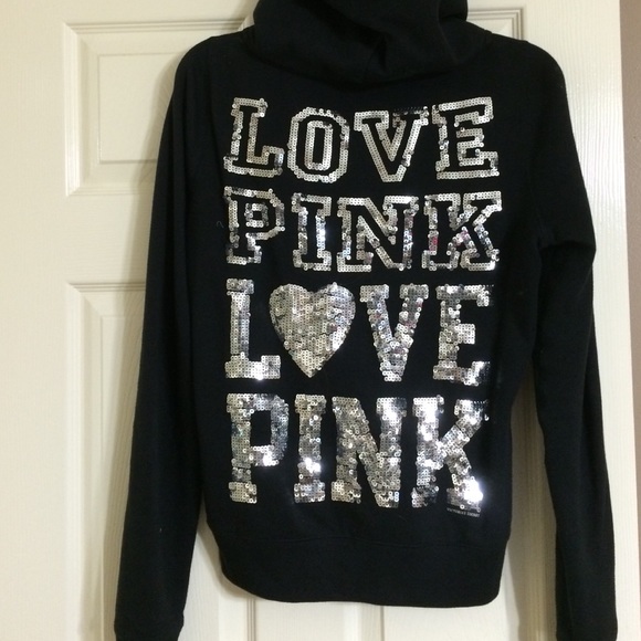 PINK Victoria's secret sequined black jacket