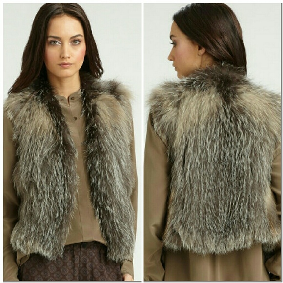 Vince Jackets & Blazers - Vince Fox Fur Vest Brown XS