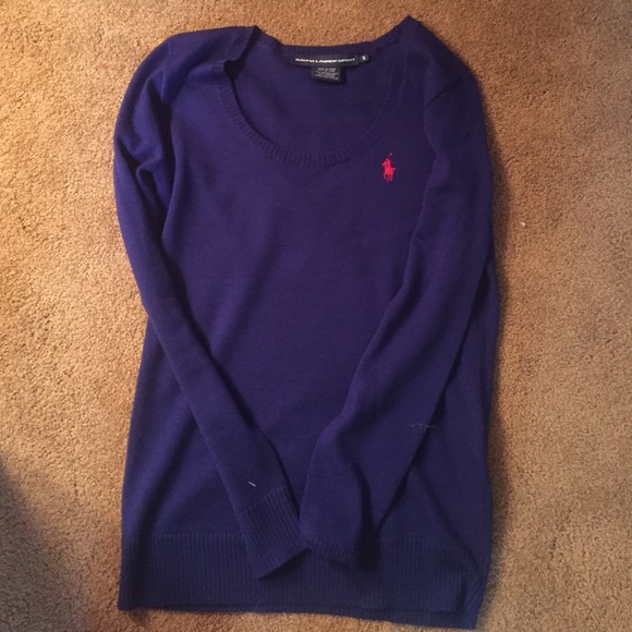 Royal blue long sleeve polo
