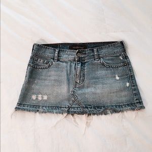 Distressed Denim Skirt