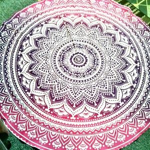 NEW ROUND PINK/PURPLE OMBRE TAPESTRY