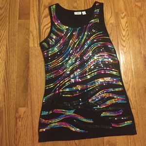 Sequined Black Tank