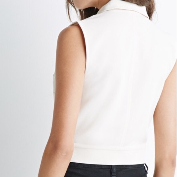 Collared Vest in Cream - Picture 2 of 3