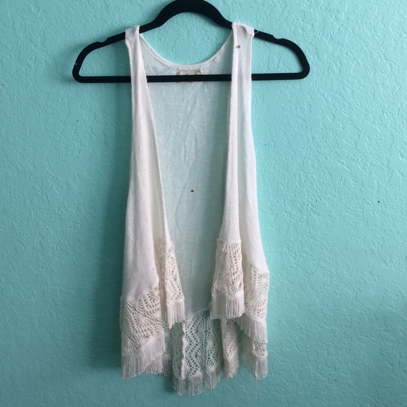 Hollister Cream Boho Vest