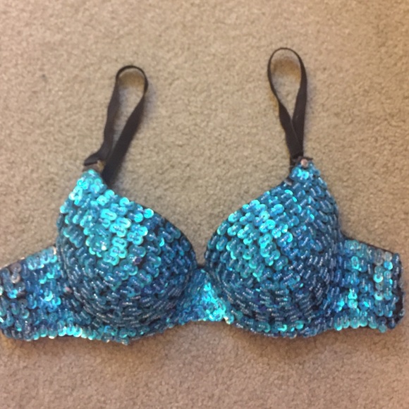 blue sequin bralette