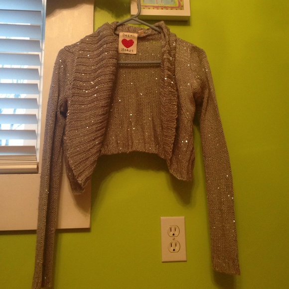Grey sparkly short cardigan