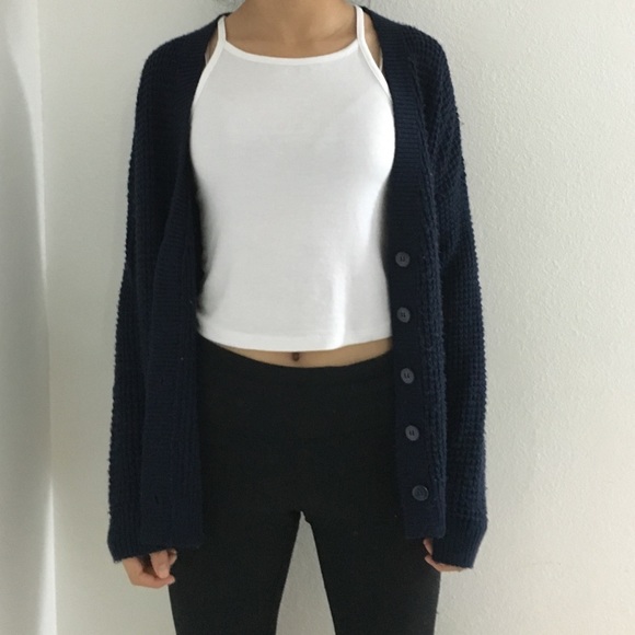Navy knit cardigan