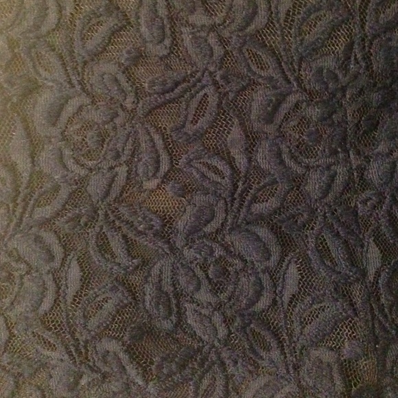 Navy High Waisted Shorts with Floral Crochet Lace - Picture 3 of 3