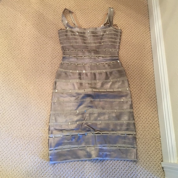 Herve Leger metallic dress