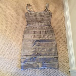 Herve Leger metallic dress
