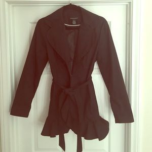 Black Cynthia Rowley Light Jacket w Ruffles - M