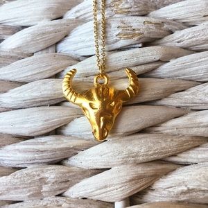 Sale Jewelry Gold Buffalo Head Charm Necklace