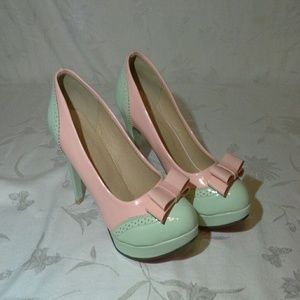 Pink and Green Heels