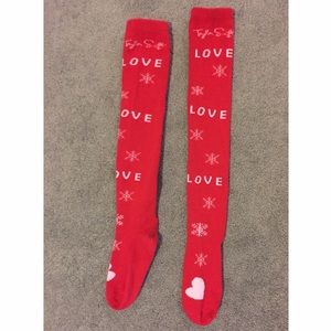 Red Taylor Swift Love Love Love Boot Socks