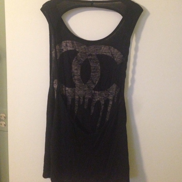 Black Tank with Open Back - Picture 2 of 2