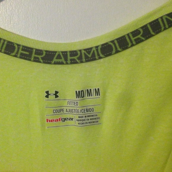 Under Armour Yellow V-Neck Workout Top - Picture 2 of 2