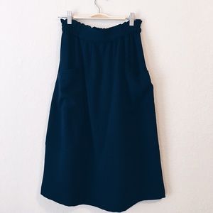 Navy Blue Zara Midi Skirt