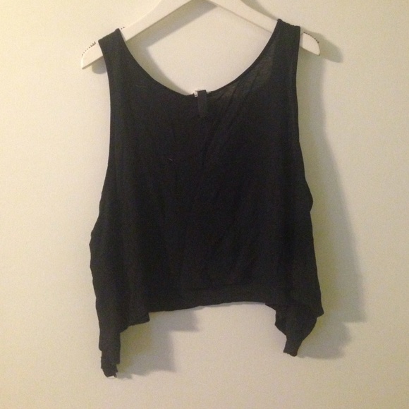 Black Crop Top with Infinity Symbol - Picture 2 of 2