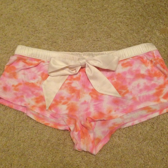 PINK Tye Dye Sleep Shorts with Silk Bow