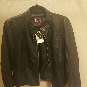 Black Leather Look Jacket