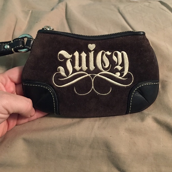 Brown velour Juicy wristlet