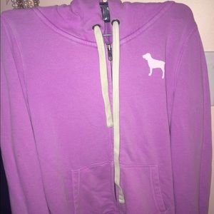 VS Pink hooded sweatshirt. Zip-up. True to color