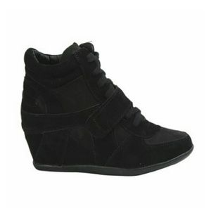 Only worn once Black Sneaker Wedges