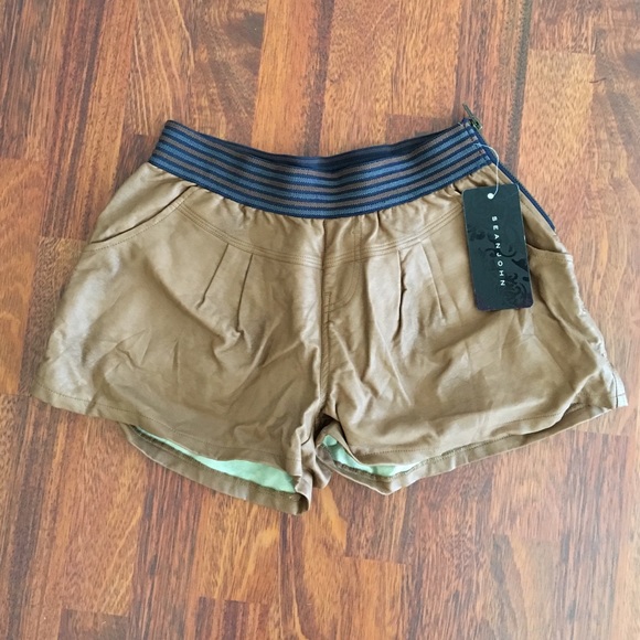 Brown Leather Shorts