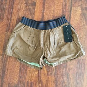 Brown Leather Shorts