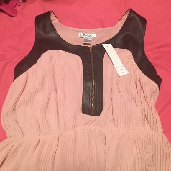 Pinky Dresses & Skirts - pinky! Black leather and pink dress