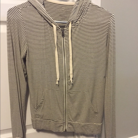 Black and white striped light weight jacket