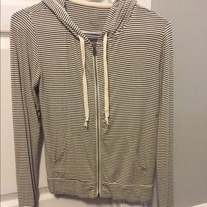 Black and white striped light weight jacket