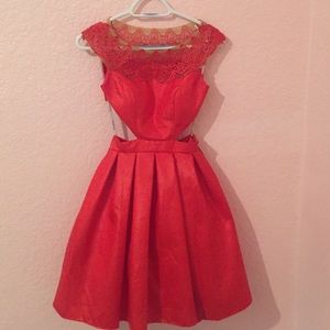 A Sherri Hill red dress style 9756