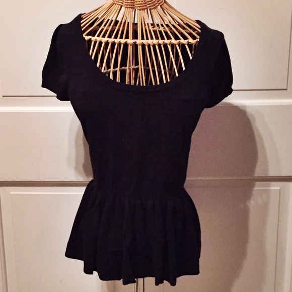 INC Black Peplum Top