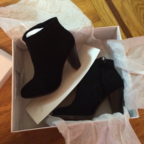 Black suede booties