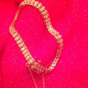 14kt Delicate gold diamond tennis bracelet