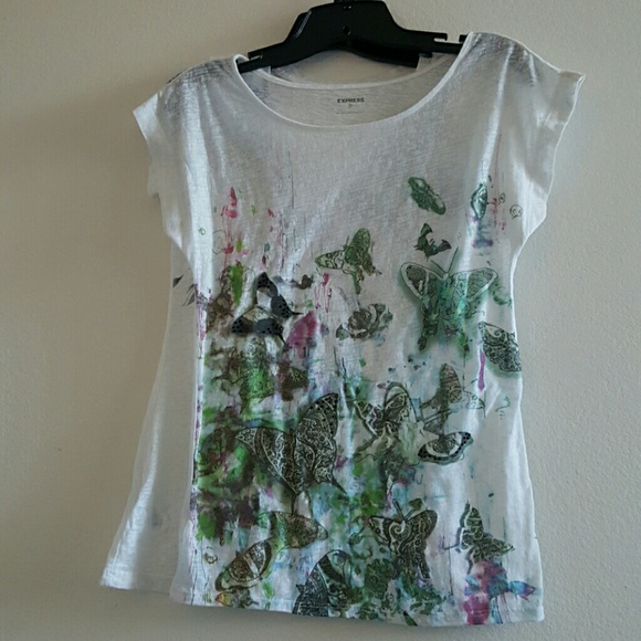 Express Butterfly Burnout Tee - Picture 1 of 1