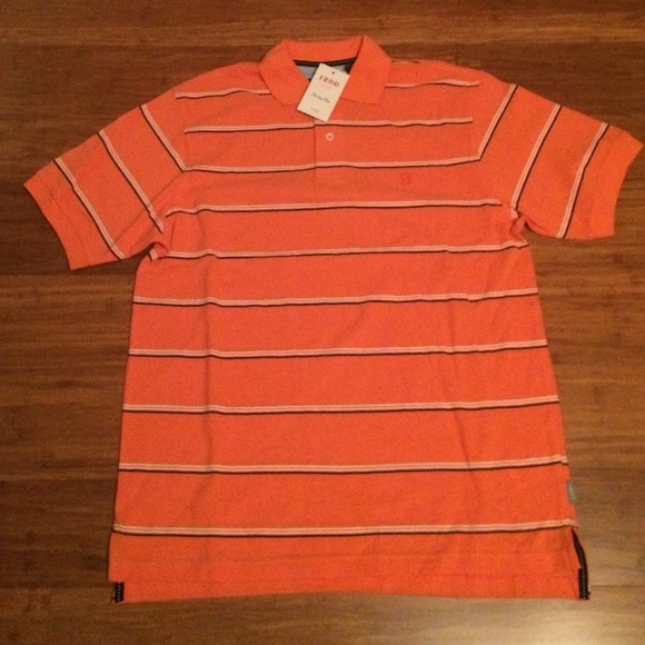 Orange Striped Men's IZOD Polo