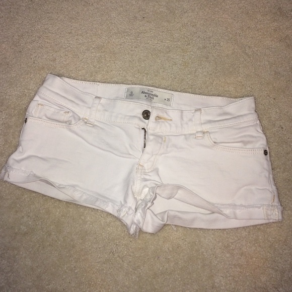 White Jean A&F Short Shorts