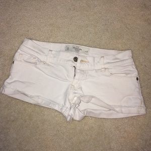 White Jean A&F Short Shorts