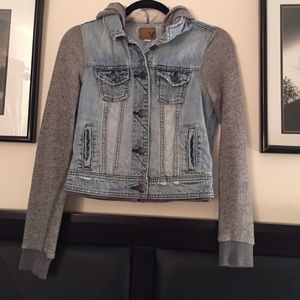 Hooded Denim & Fleece Jacket