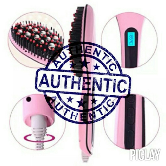 Pink Lcd hair straightener auto digital brush 450F