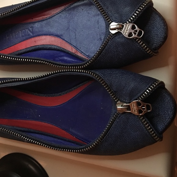 Alexander McQueen zipper flats worn! - Picture 1 of 4