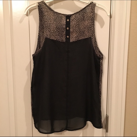 Black & tan silk/mesh top. - Picture 2 of 2