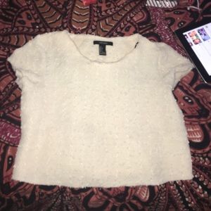 white sparkly crop top