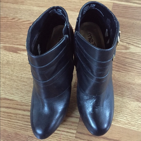 Black Booties with Gold Buckles - Picture 3 of 4